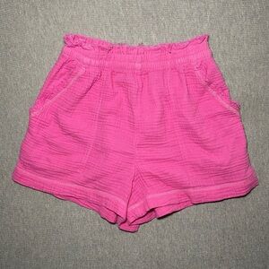 Aerie Casual Loungewear High Waisted Pink Cotton Gauze Shorts  XS